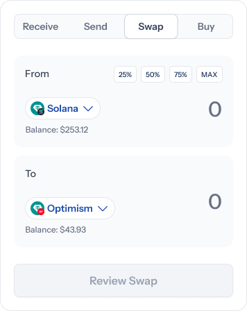 Swap — select TO asset