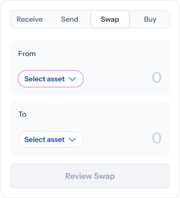 Swap — select asset