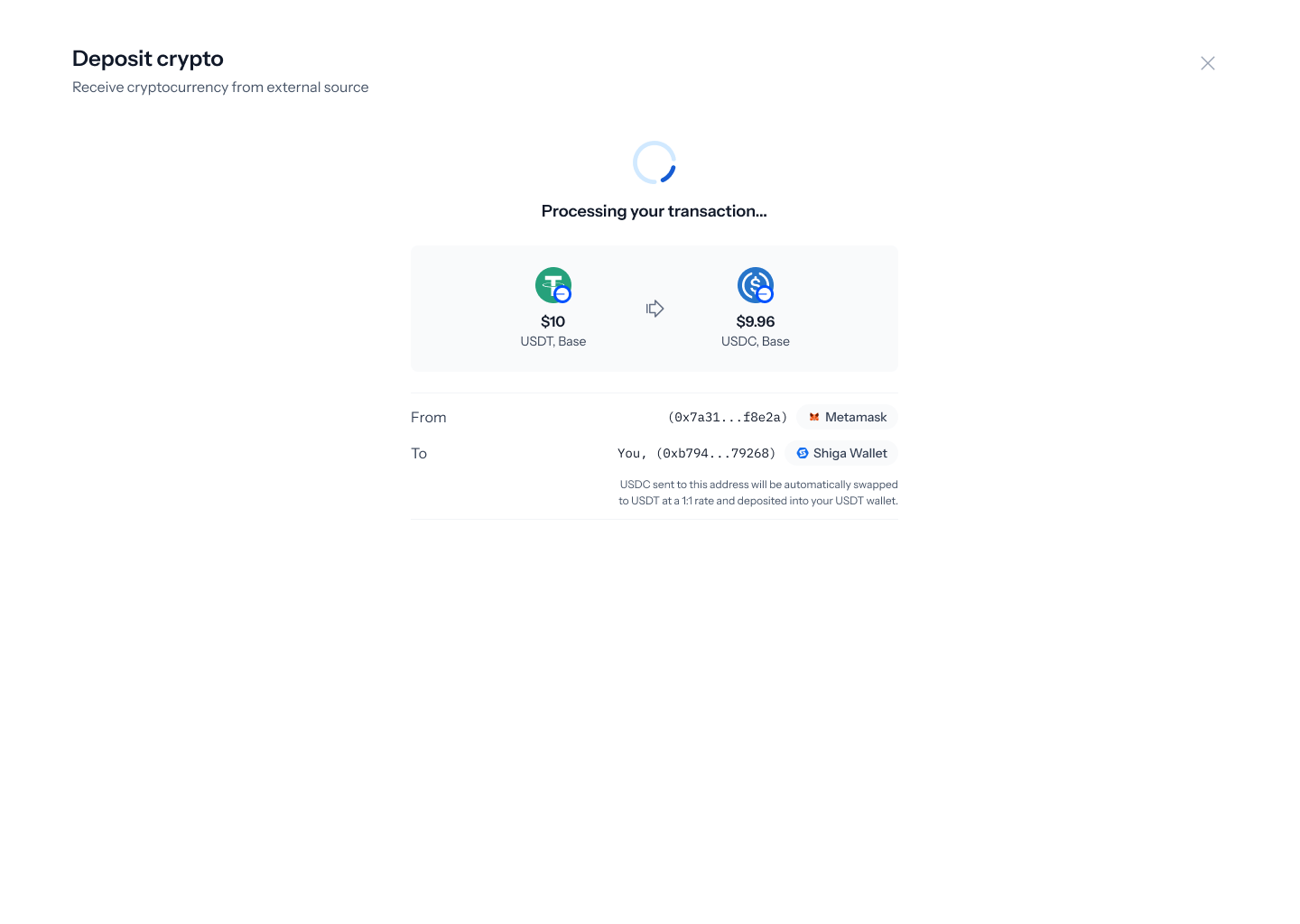 Processing your deposit