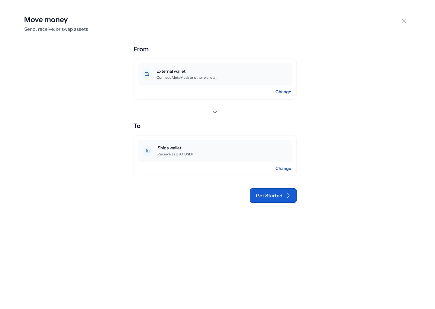 Move Money — From and To both set