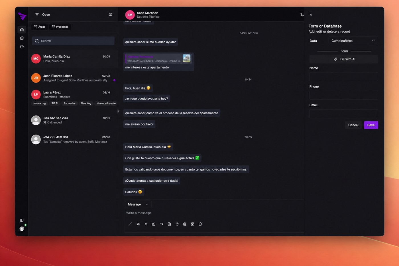 Base de datos desde la conversación