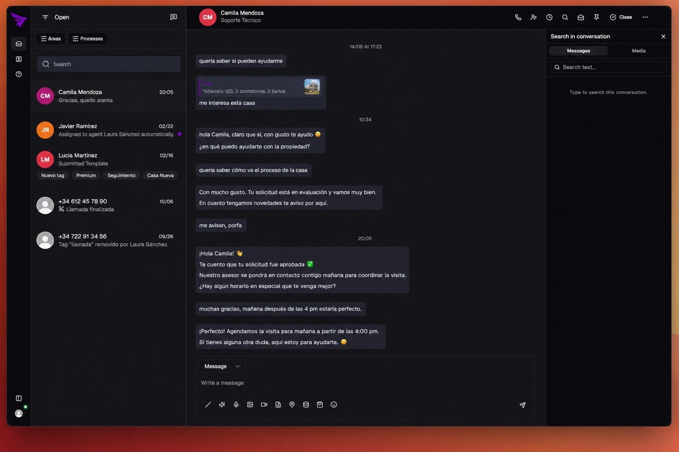 Buscar dentro de la conversación