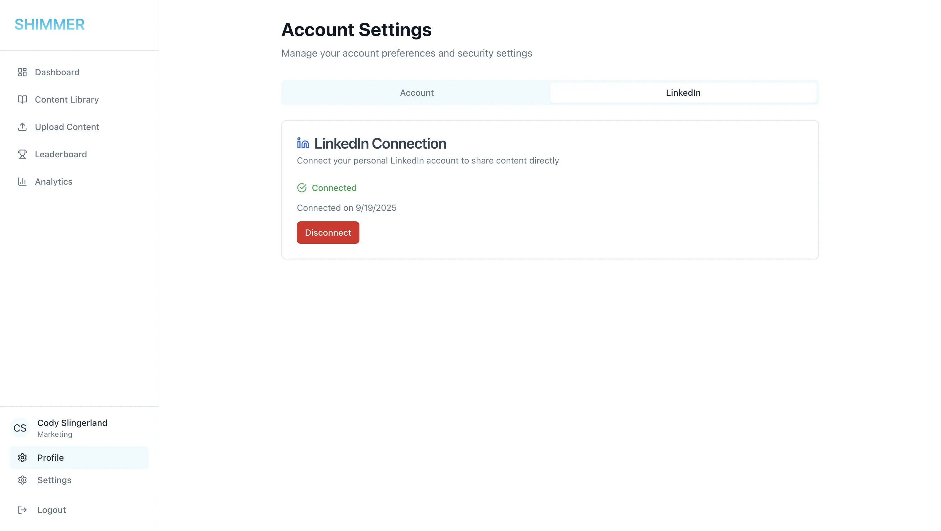 68d1d1b0ee78c76abd8b2251 Shimmer Linkedin Profile Integration Web