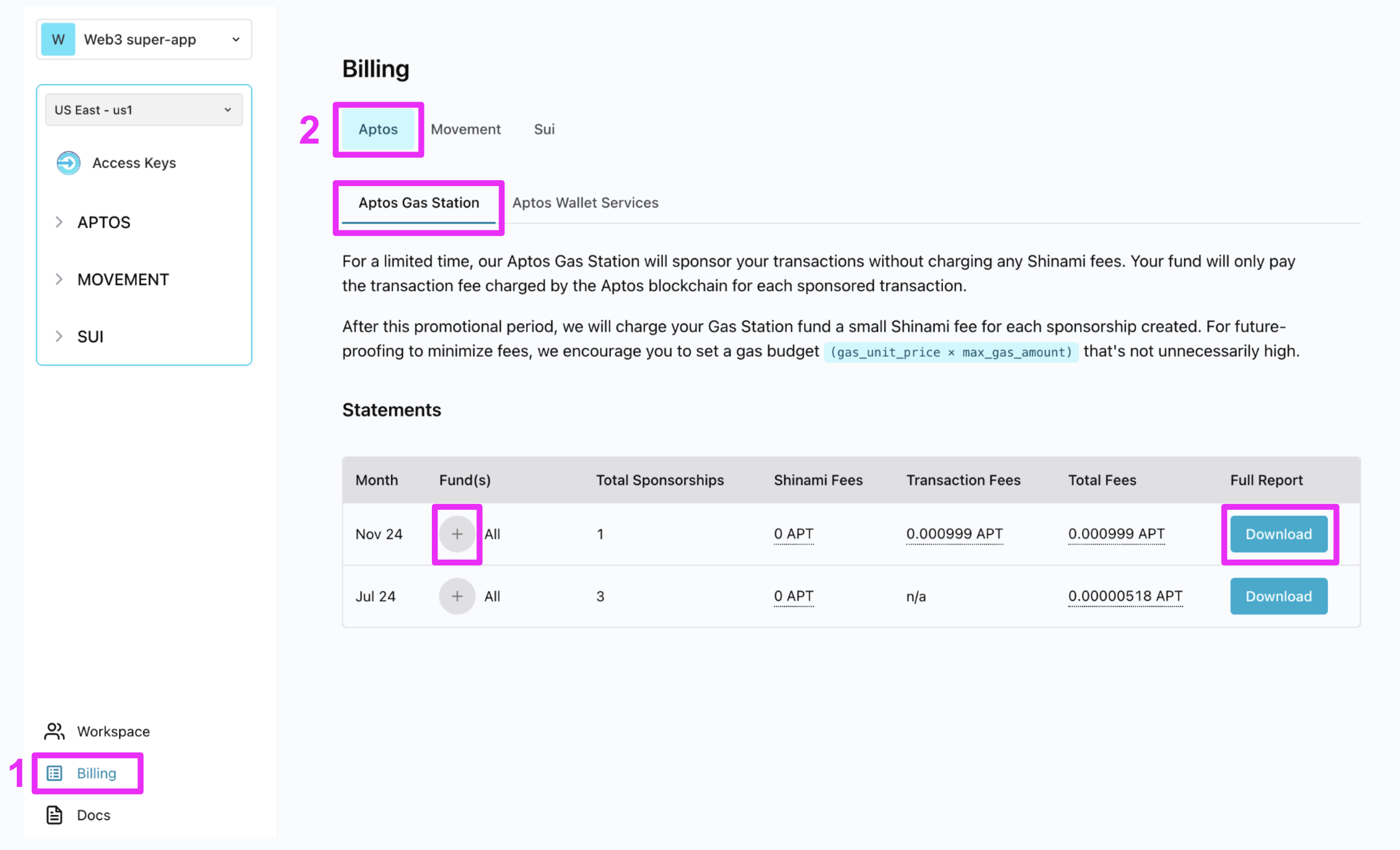 Aptos Products - Shinami Developer Documentation