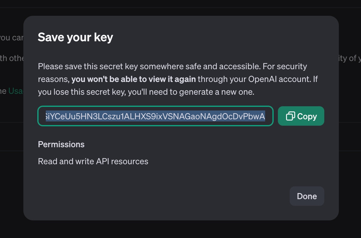Generate API Key