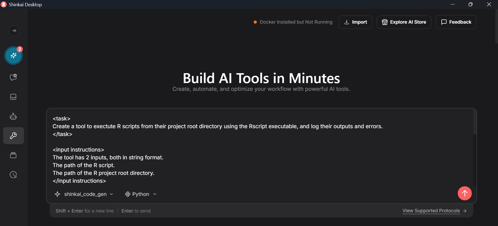 R script executor prompt