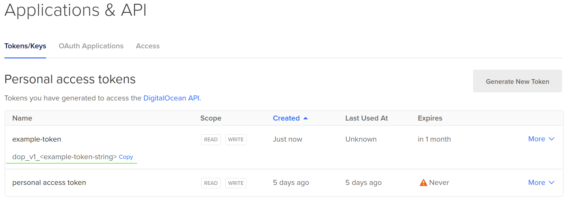 Do access token copy