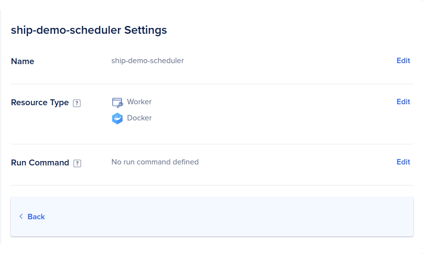 Edit resource screen