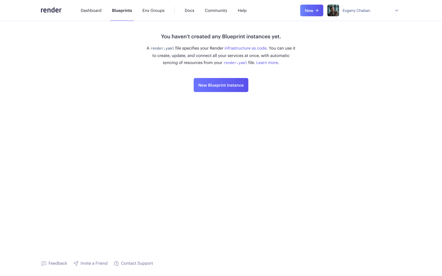 Render Blueprints Tab