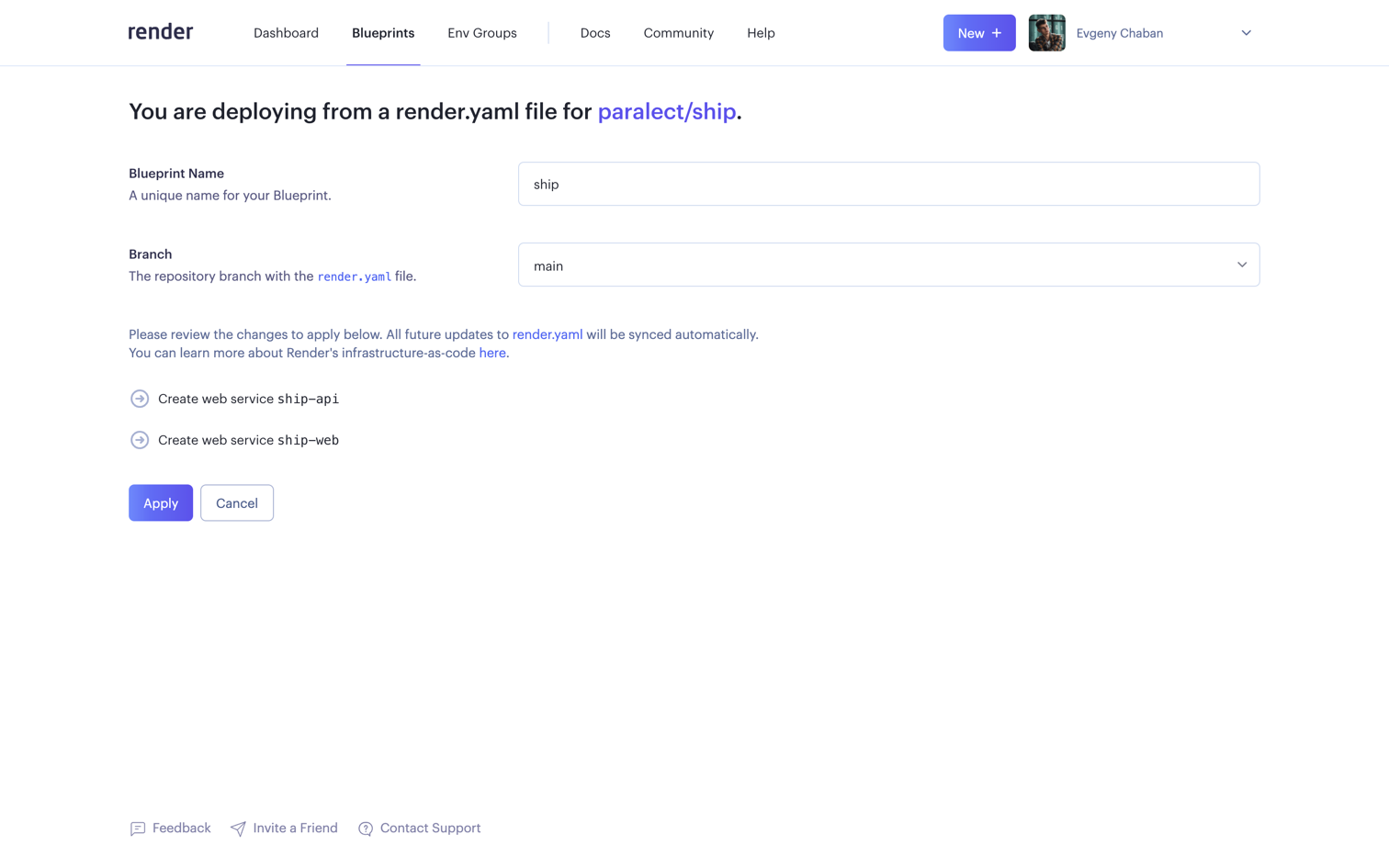 Review Blueprint Creation