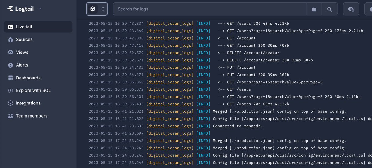 Logs Logtail Final View