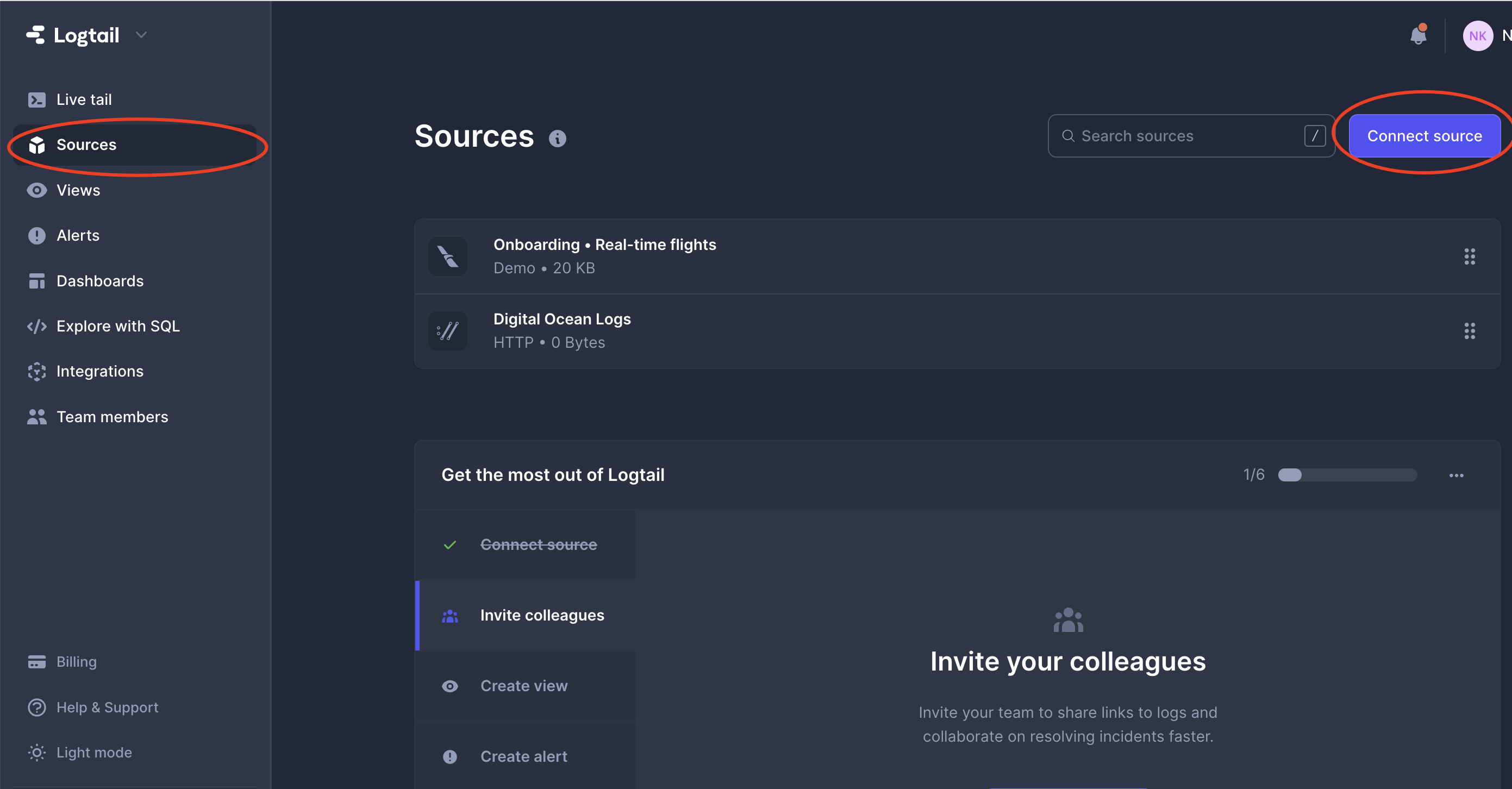 Logs Integrations logtail sources