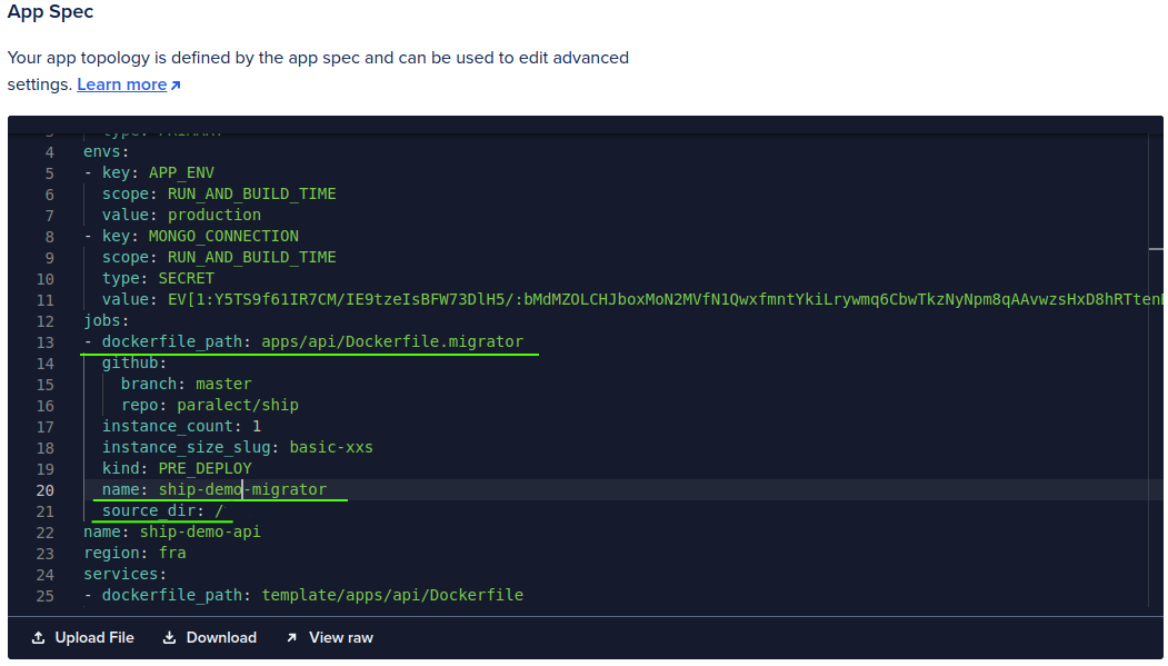 Migrator spec screen