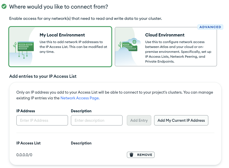 Mongo setup ip white list
