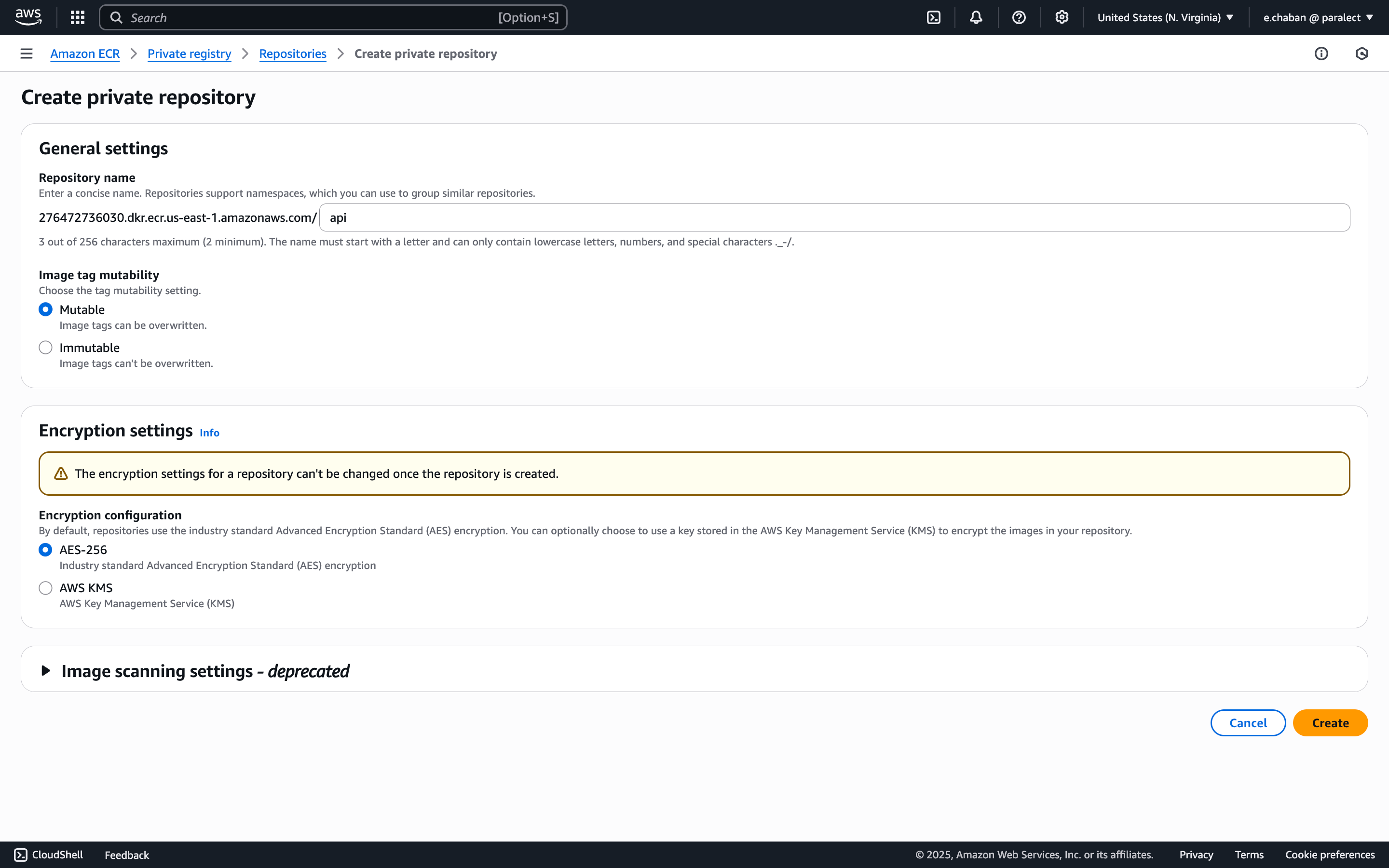 Container Registry creation