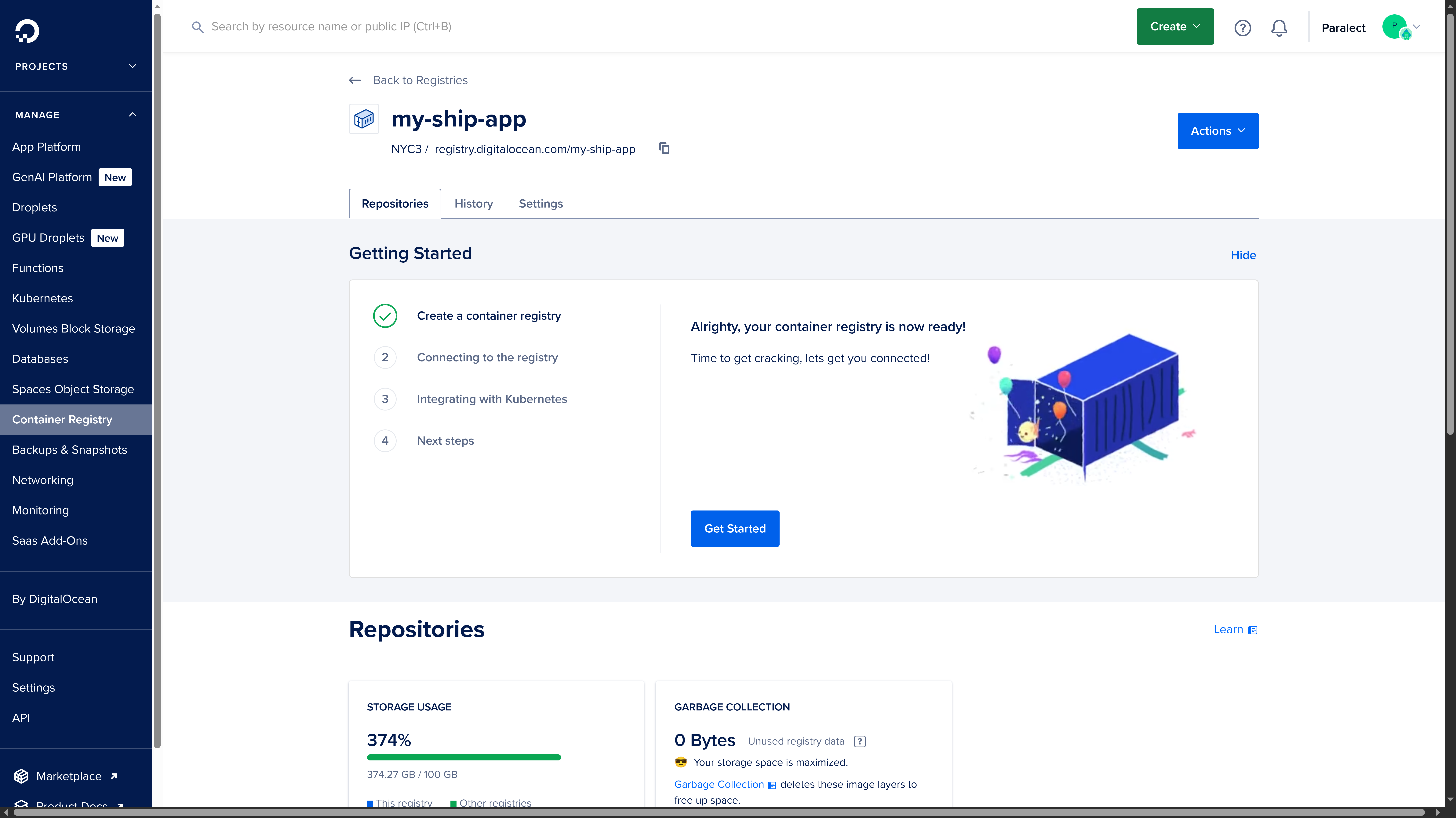 Container Registry creation
