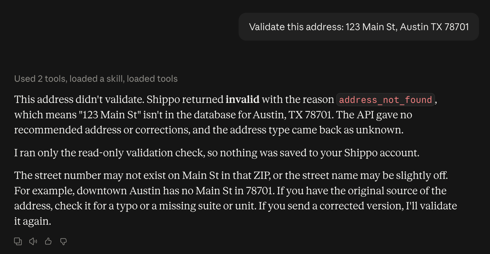 Address Validation Sample