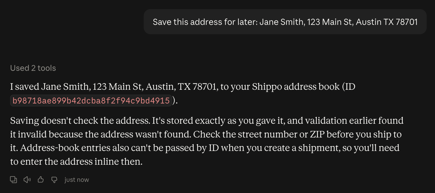 Create Address Record