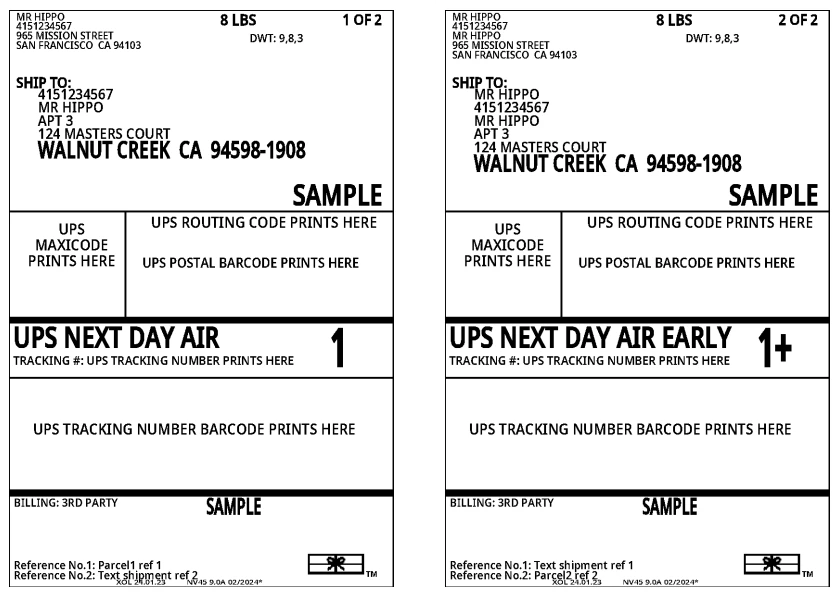 sample multipiece label
