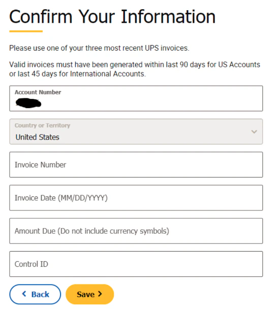 confirmation screen