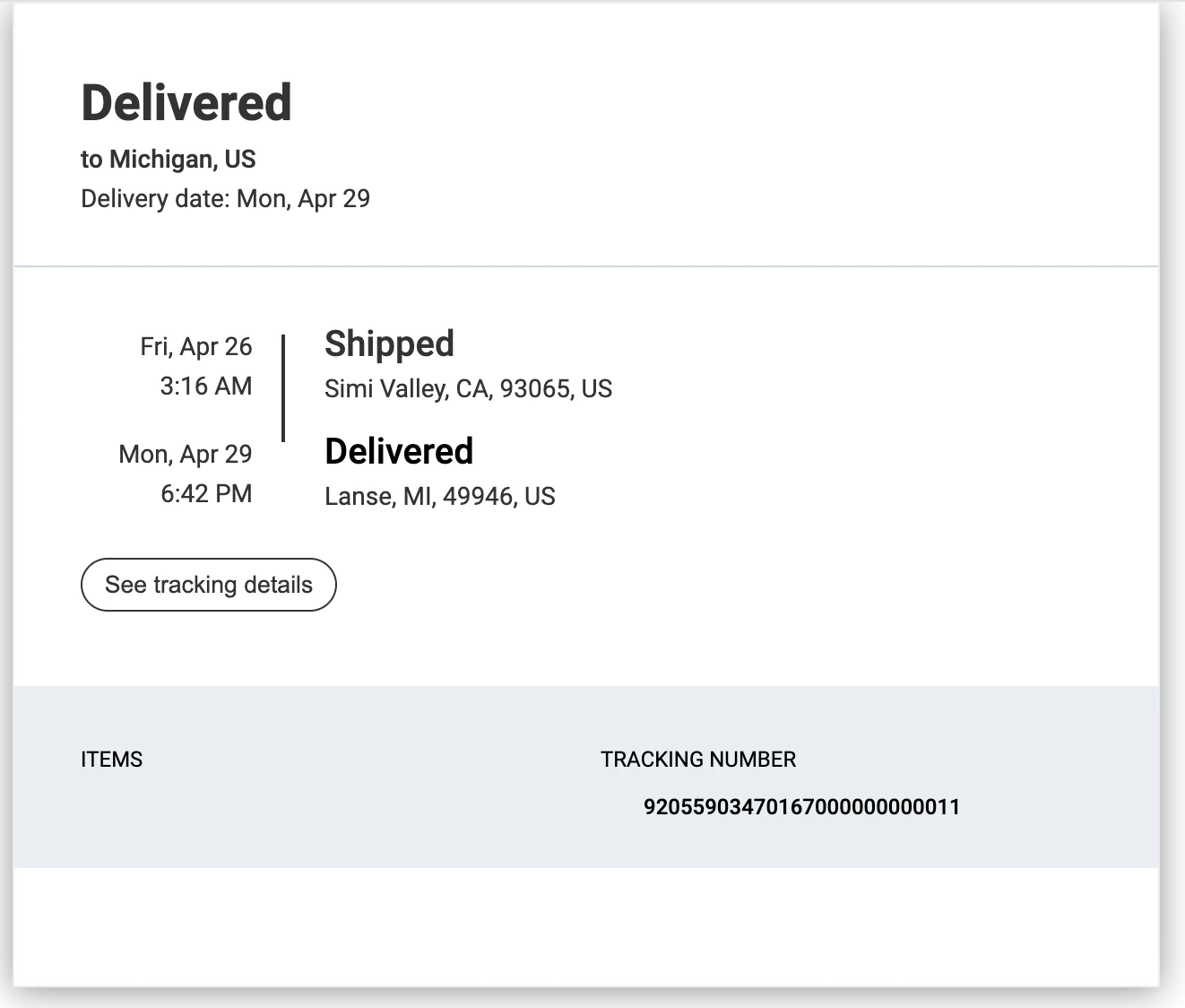 shippo tracking page sample