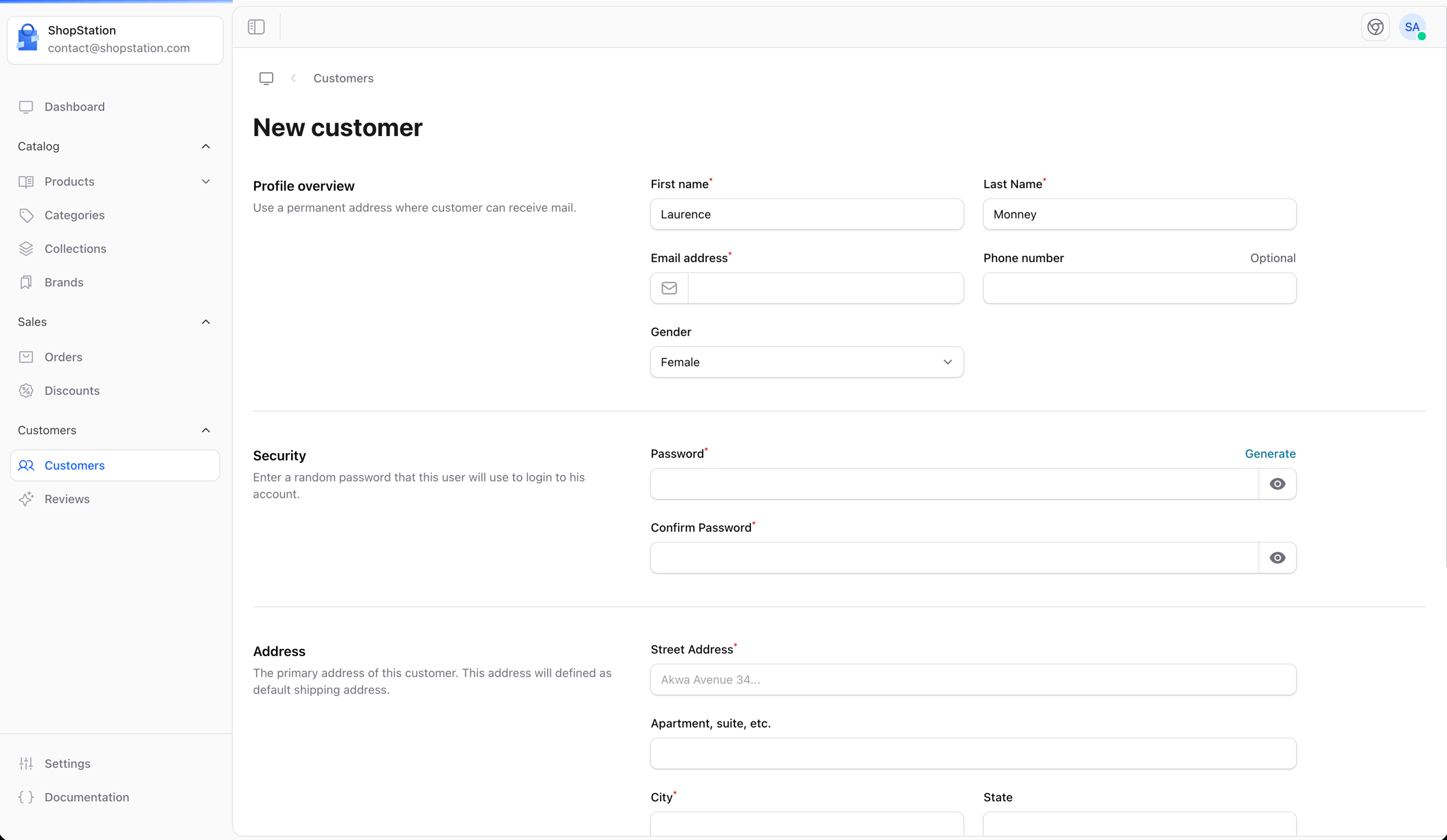 Create Customer
