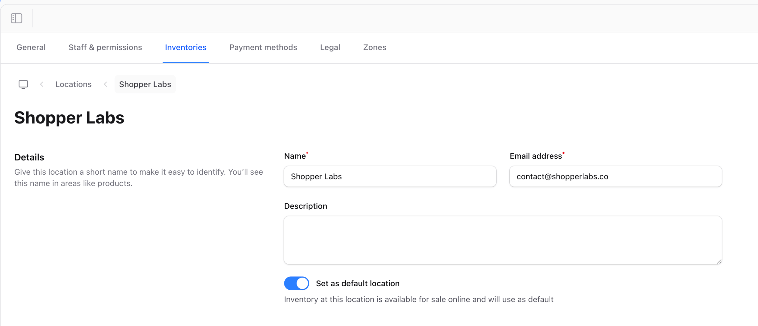 Default Location