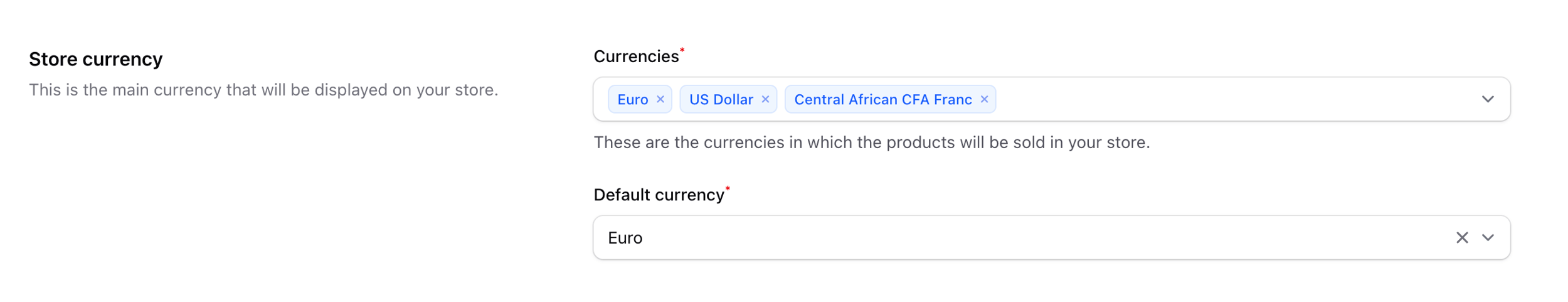 Currency Settings