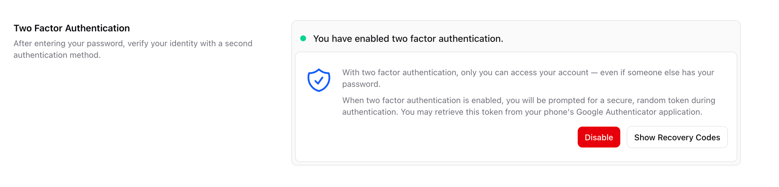 Disable Two-Factor