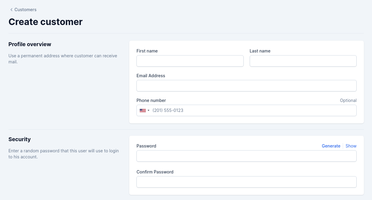Create customer