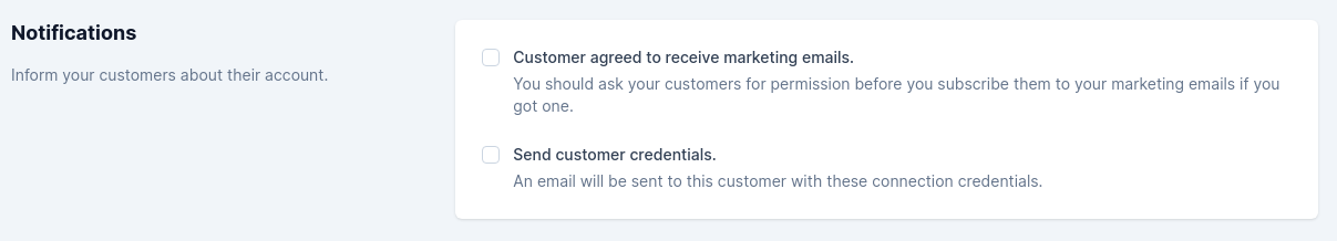 customer notification