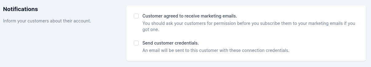 customer notification