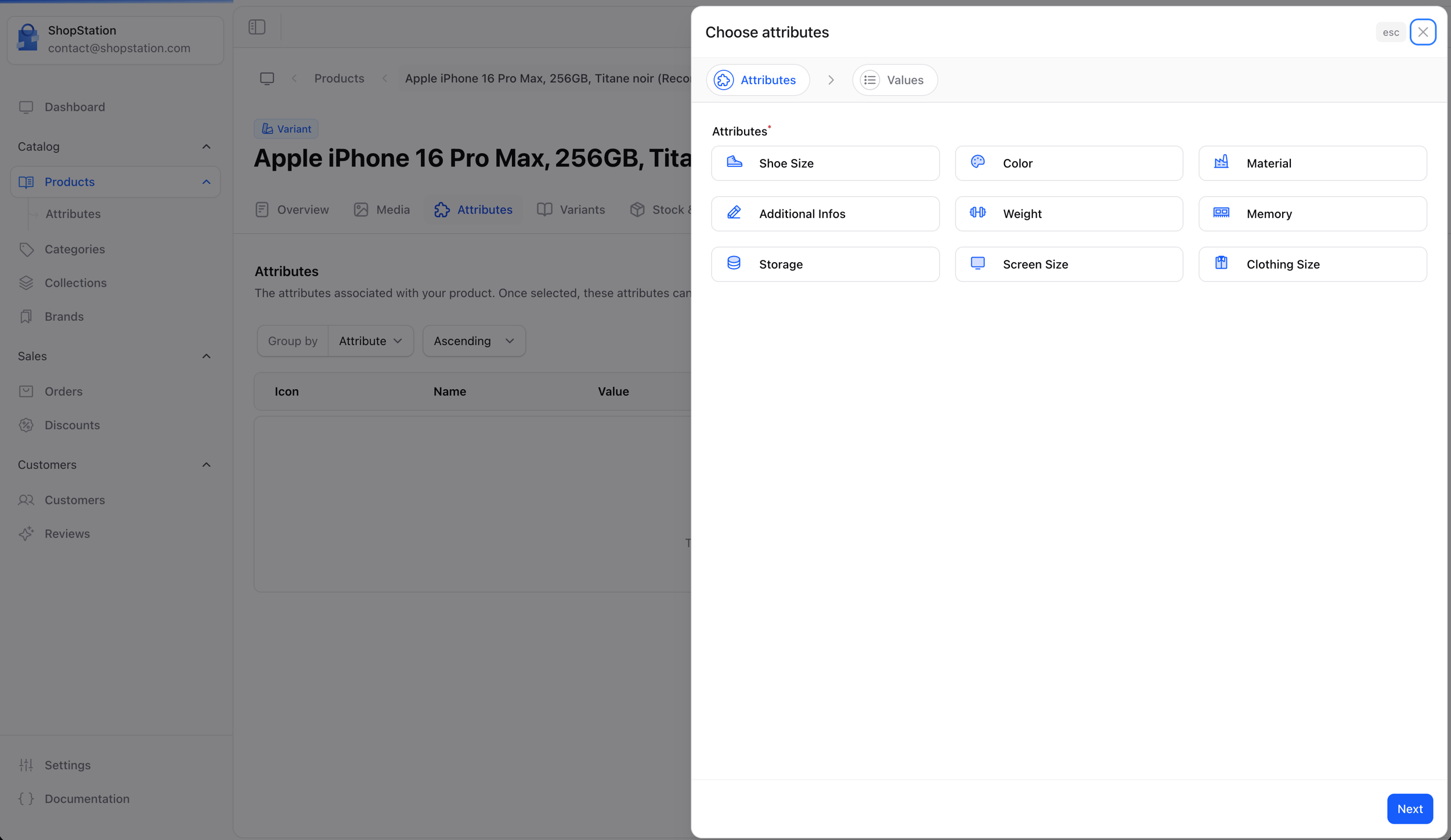 Add Product Attributes