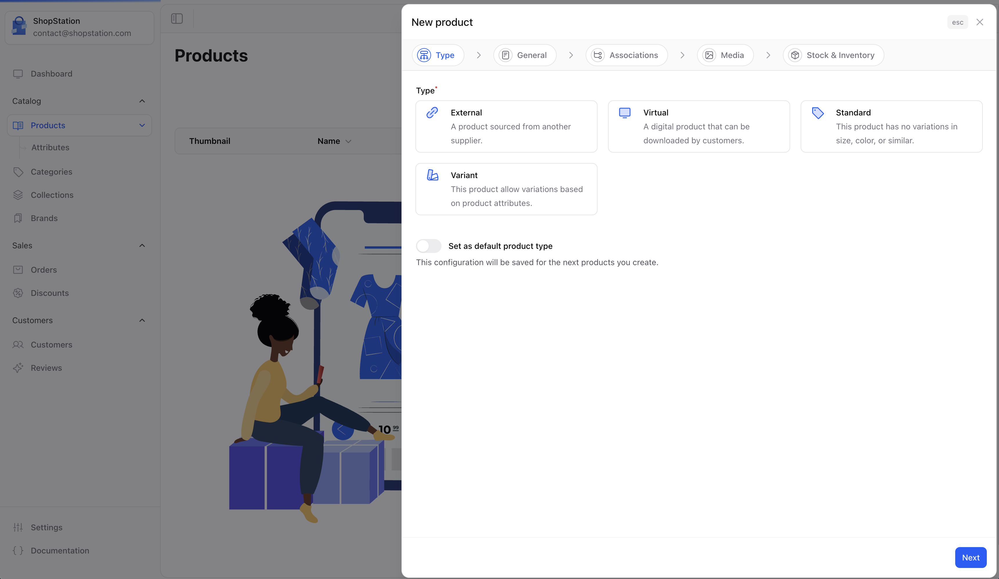 Product Type Selection