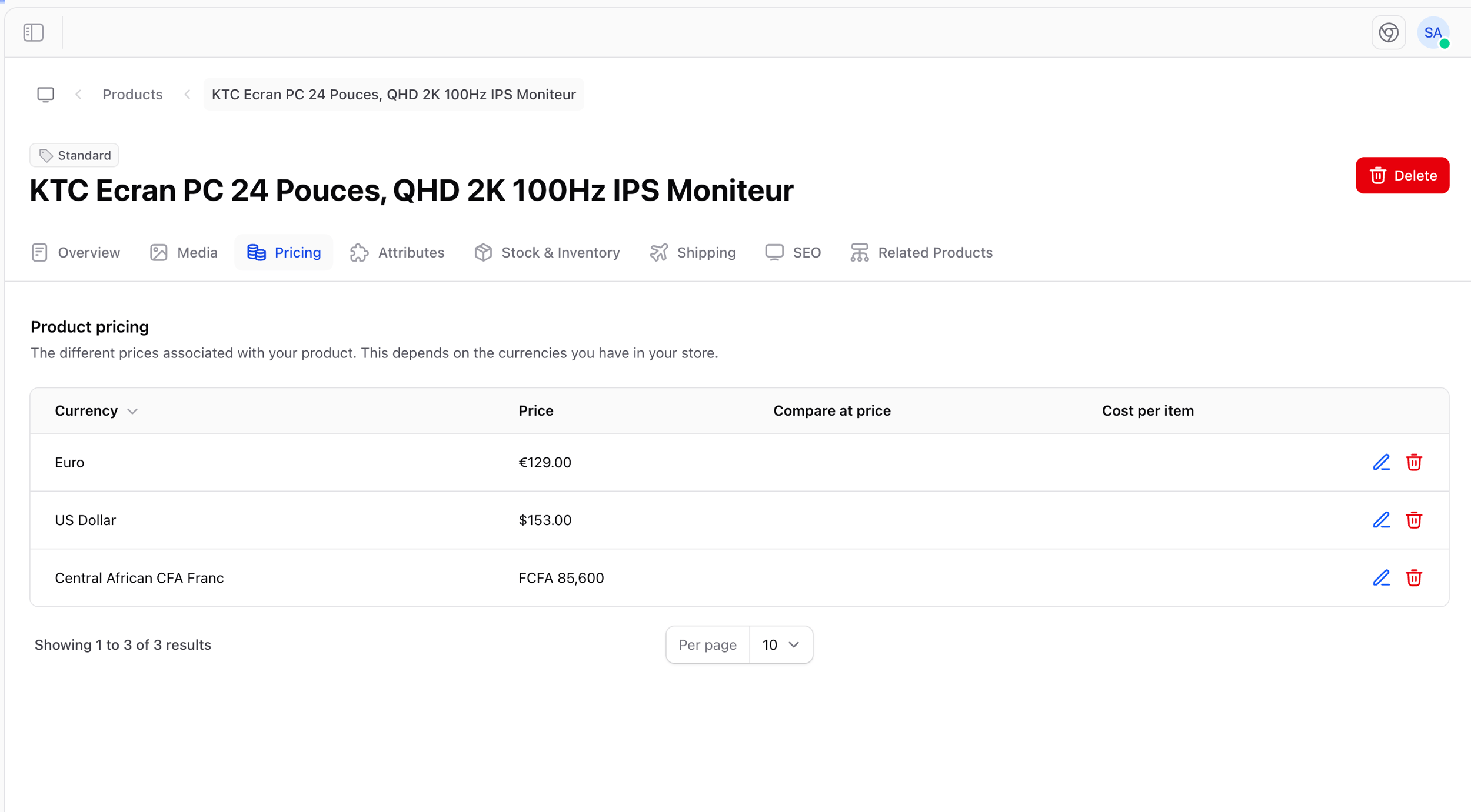 Product Pricing