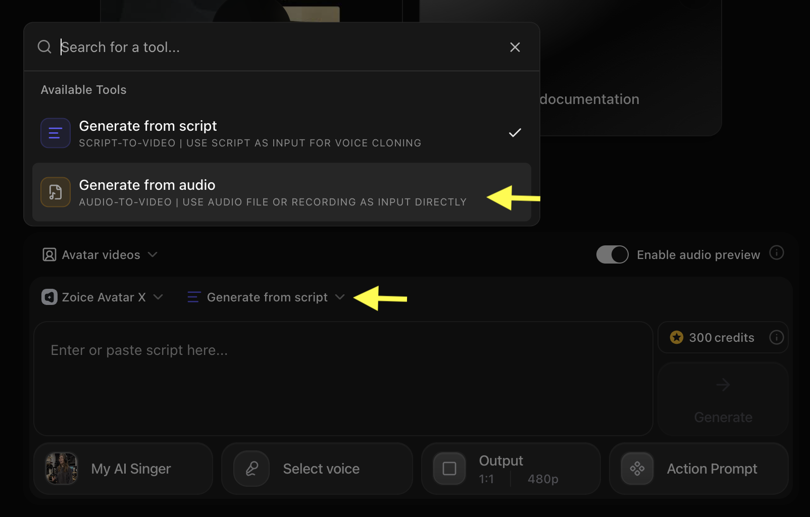 Generate from Audio