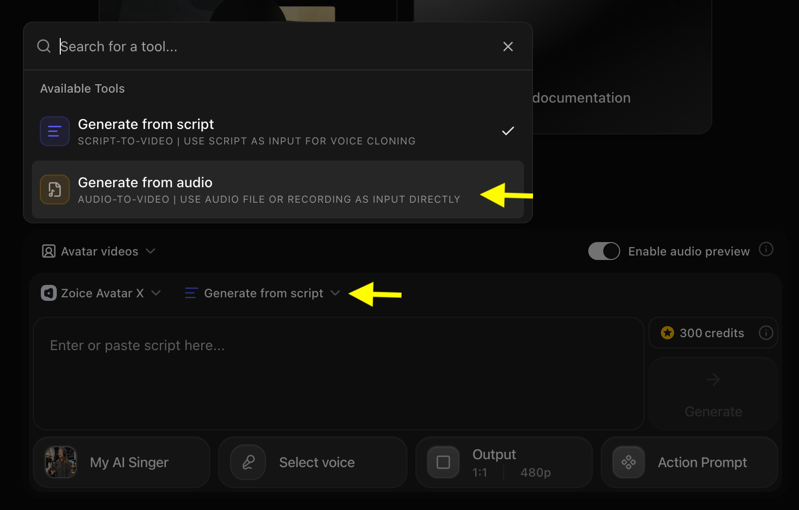 Generate from Audio