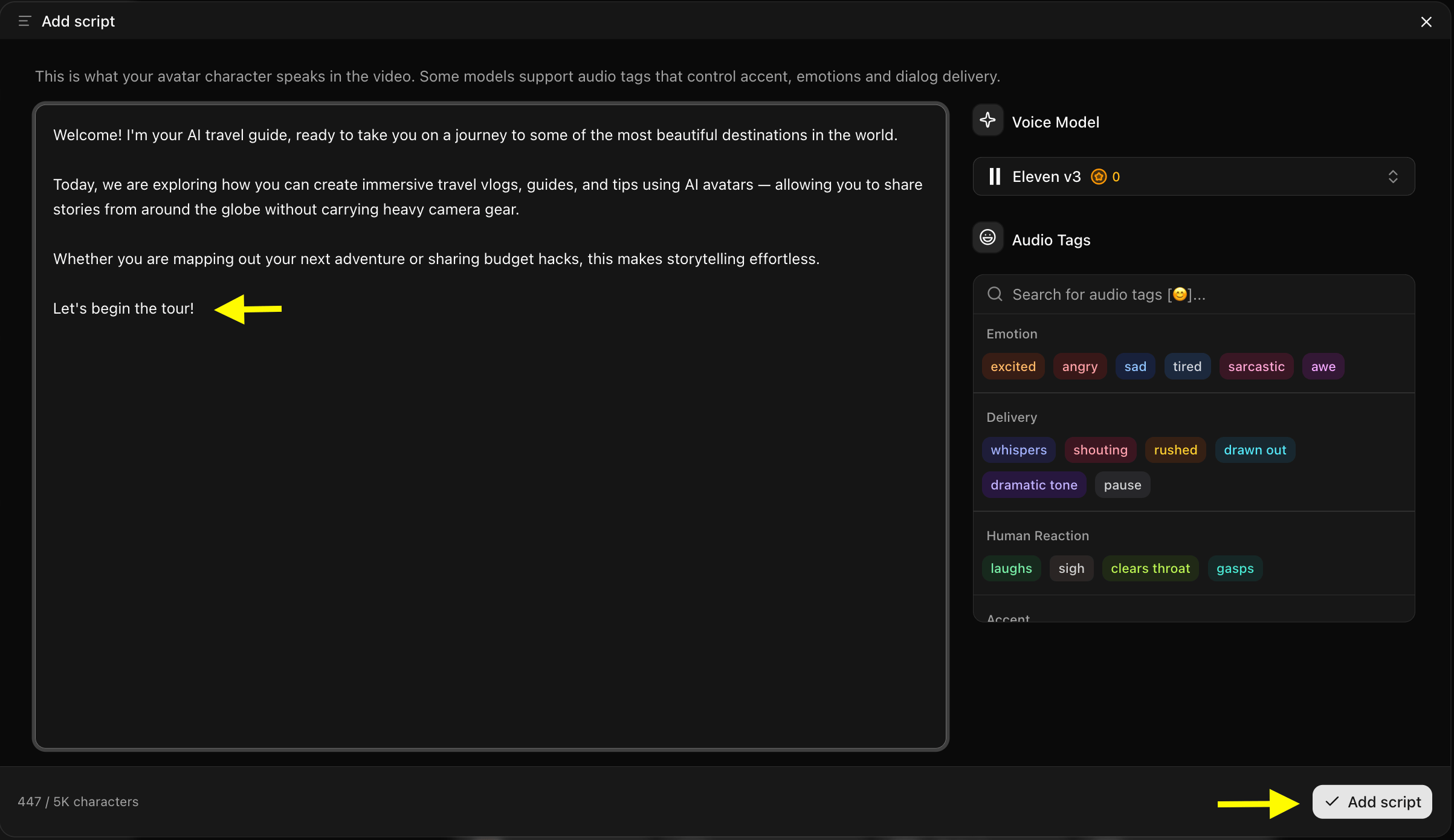Add Script
