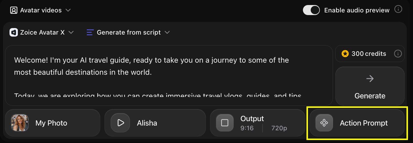 Click Action Prompt