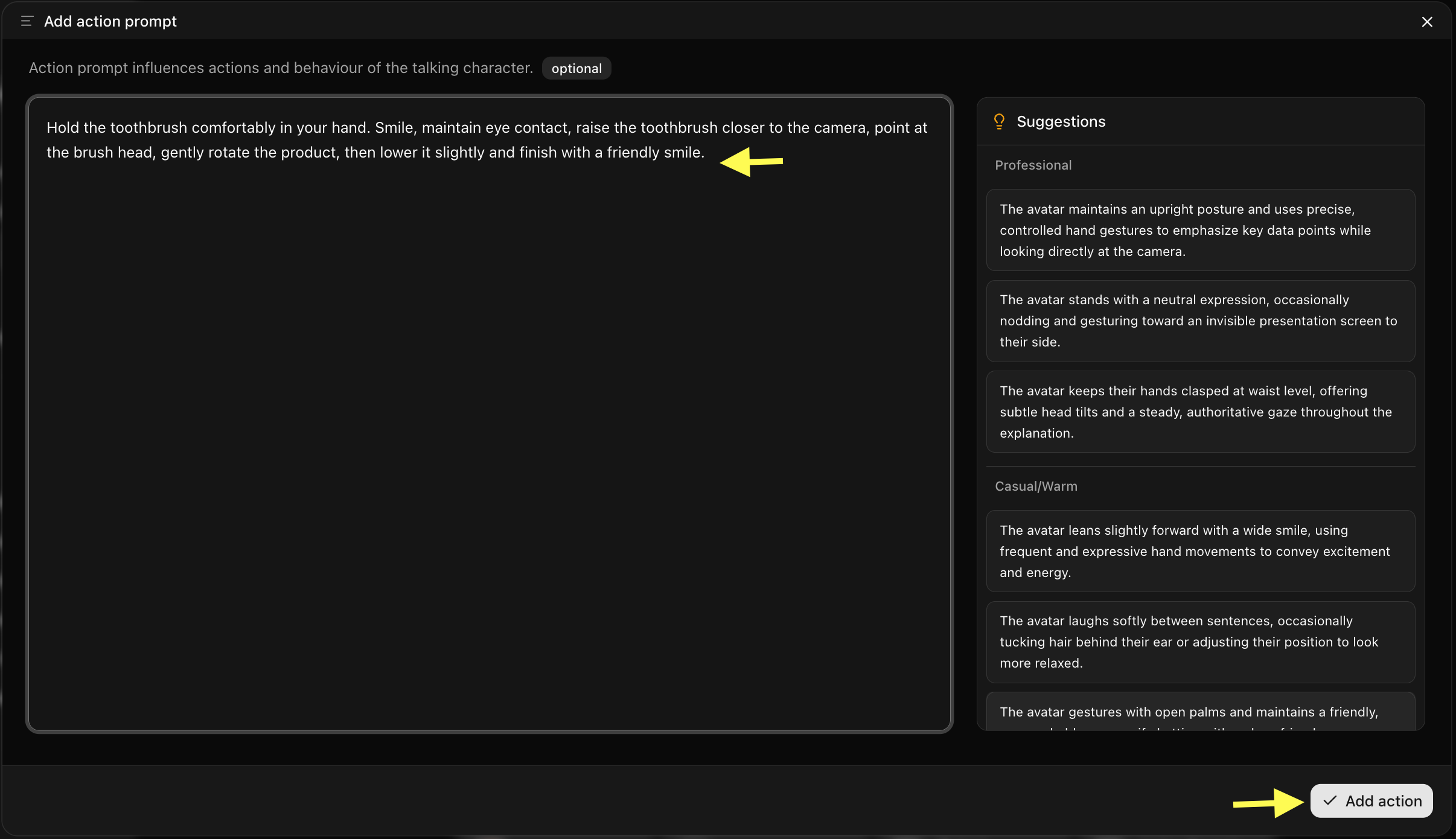 Action Prompt Box