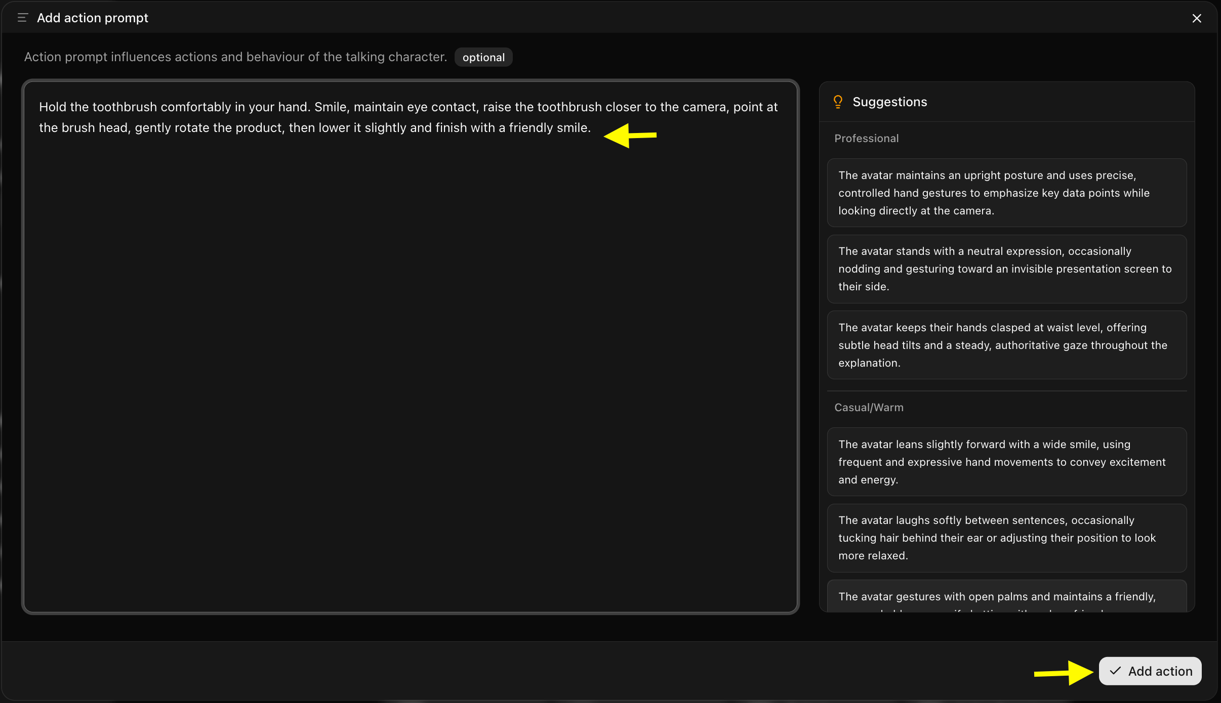 Action Prompt Box