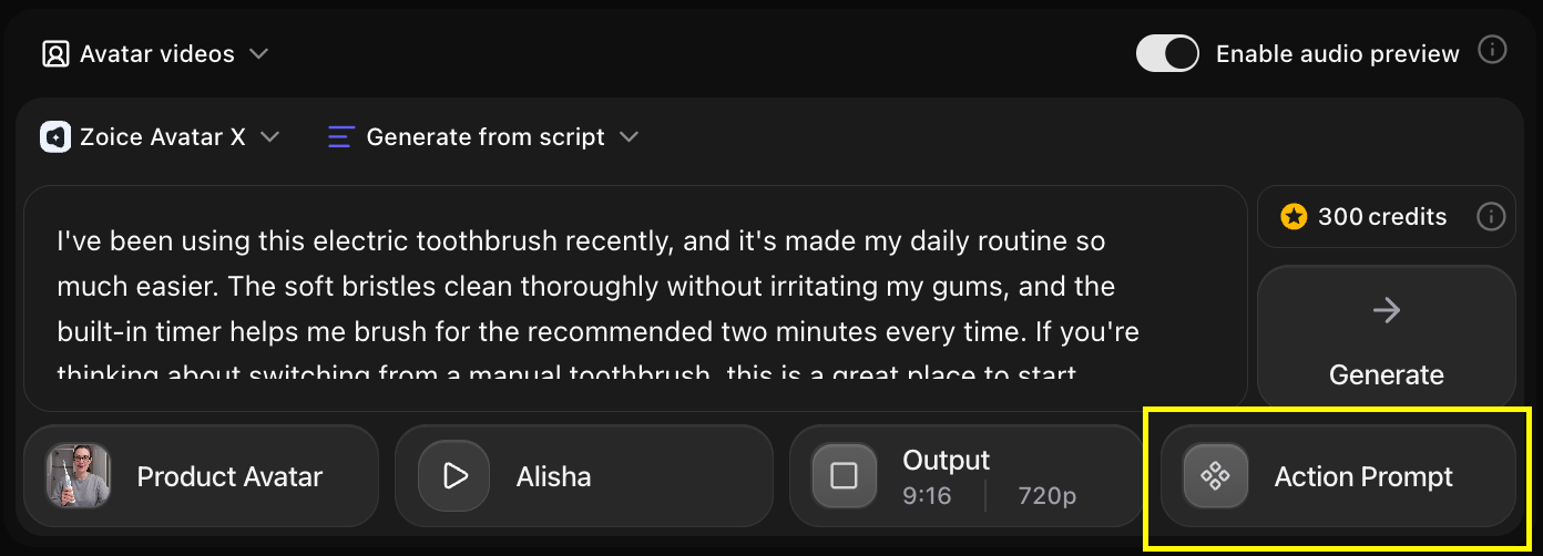 Click Action Prompt
