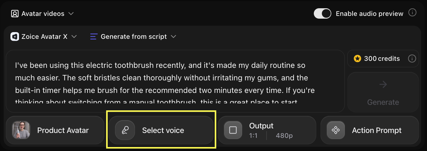 Click on Select Voice