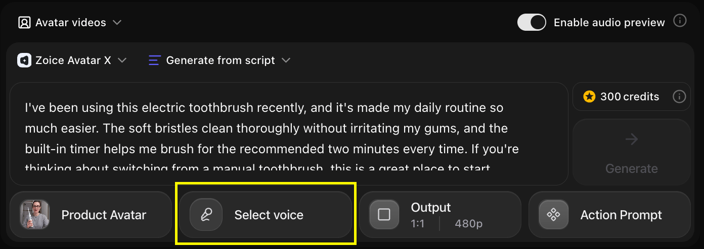Click on Select Voice