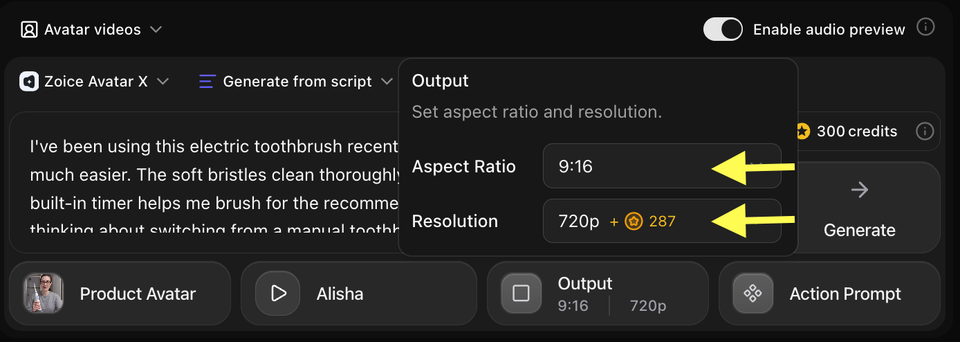 Output Settings