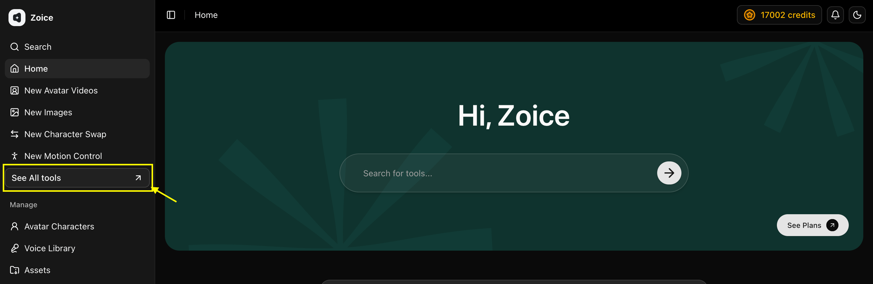 Navigate to All Tools