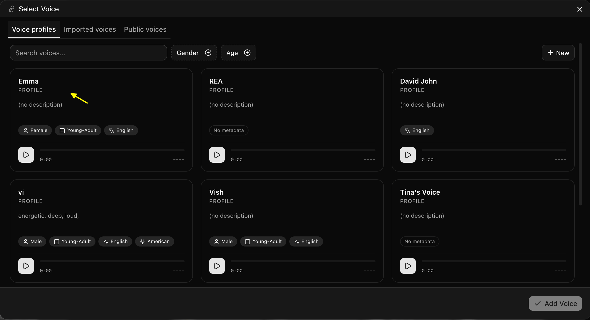 Select Voice Model