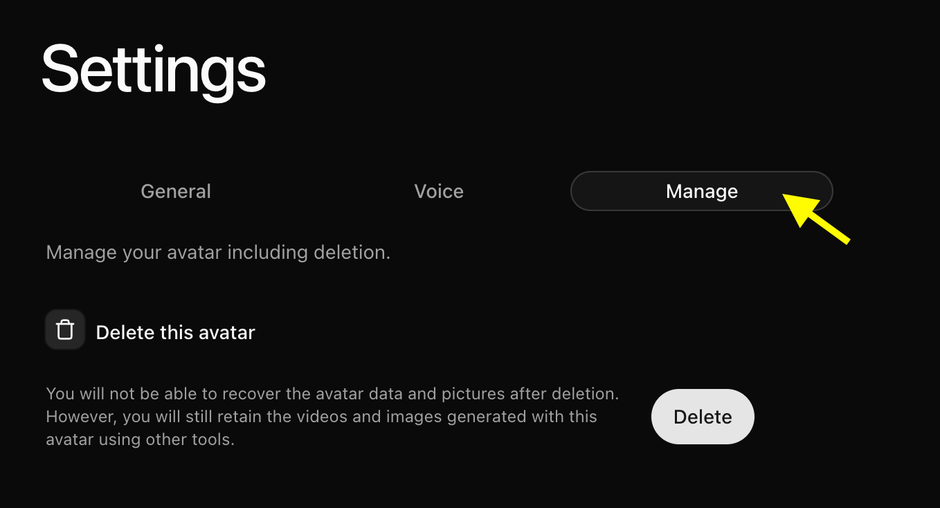 Manage Avatar Options