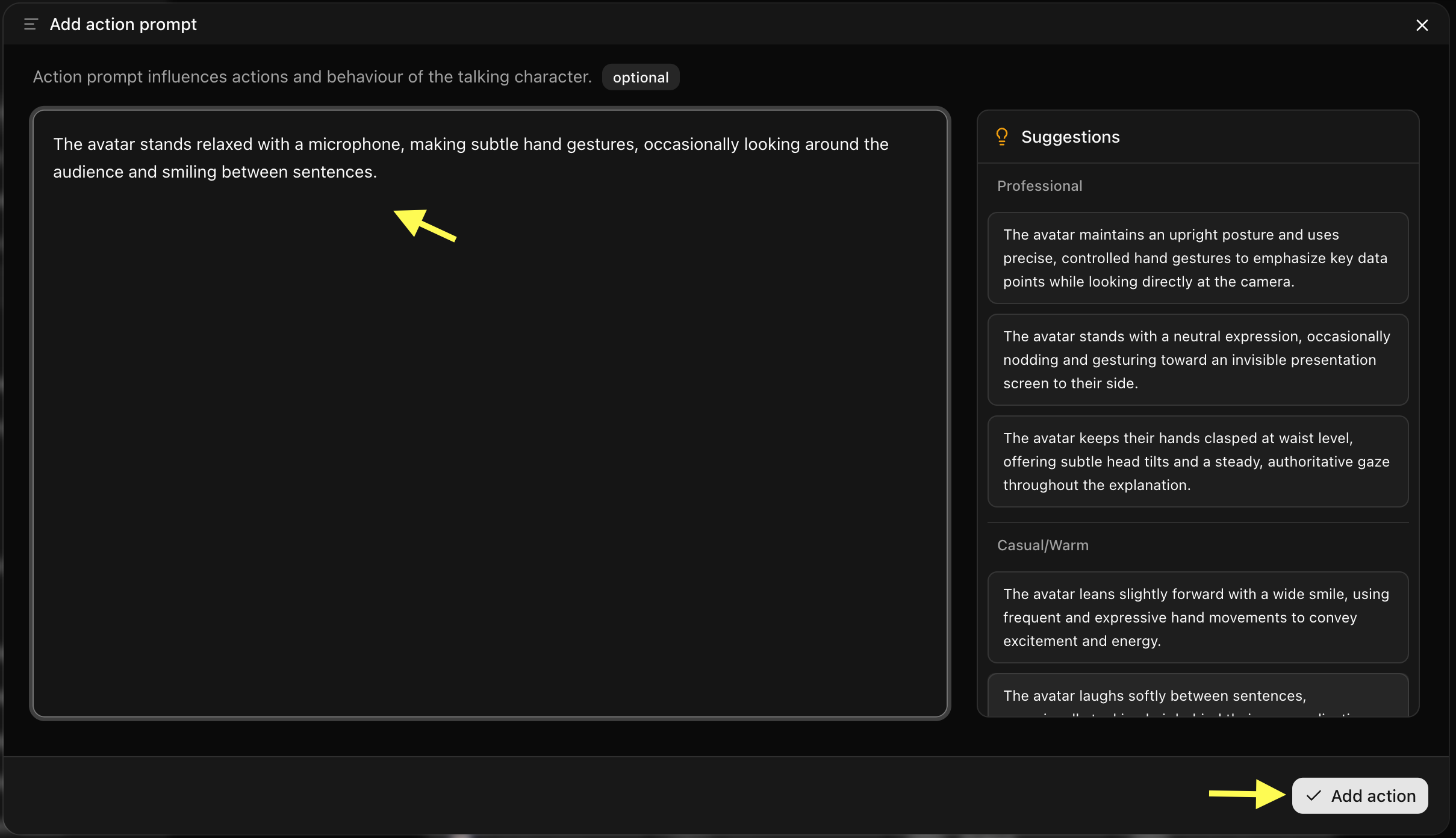 Action Prompt Added