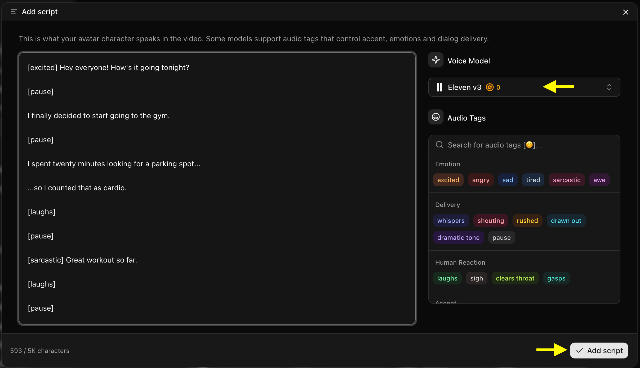 Add Script Details